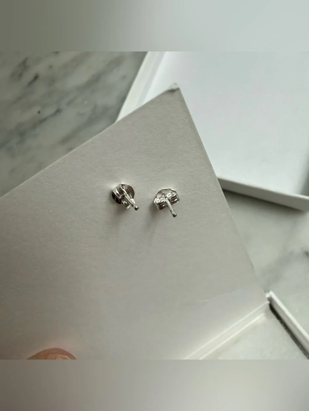 Pavilion Gift Company Get Well 5mm Sterling Silver Cubic Zirconia Earrings NIB